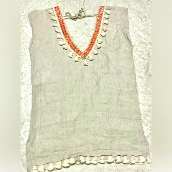 OndadeMar Women's Embroidered Tunic Boho Linen Sz S - Picture 3 of 9